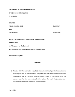 the republic of trinidad and tobago in the high court of justice cv