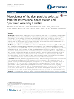 Microbiomes of the dust particles collected from the International