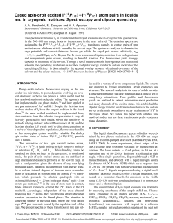 Caged spin-orbit excited I*&bdquo;2P1/2&hellip;+I*&bdquo;2P1/2&hellip; atom pairs in liquids