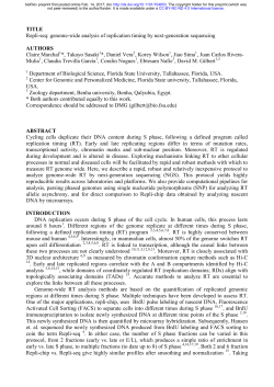 TITLE Repli-seq: genome-wide analysis of replication
