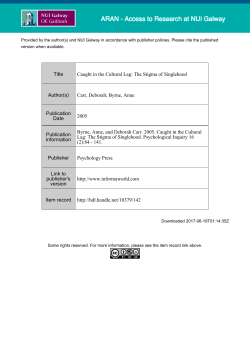 Title Caught in the Cultural Lag - ARAN Home