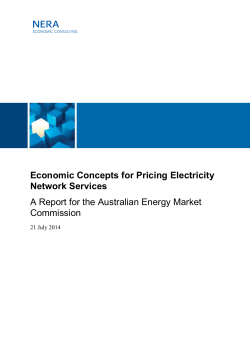 NERA Economic Consulting &ndash; Network pricing report