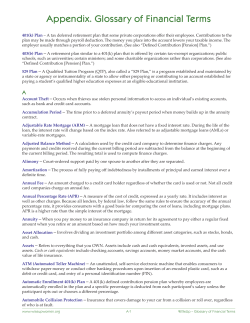 Appendix. Glossary of Financial Terms