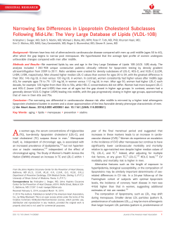 Narrowing Sex Differences in Lipoprotein