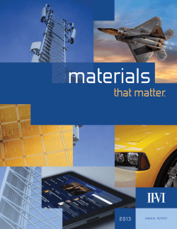 The II-VI INCORPORATED 2013 Annual Report