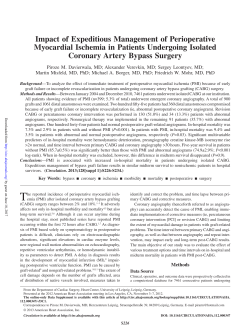 Impact of Expeditious Management of Perioperative