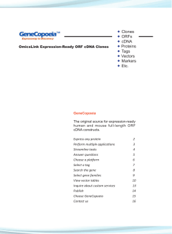 Clones Proteins Vectors Markers
