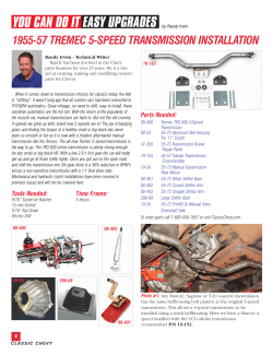 1955-57 tremec 5-speed transmission installation
