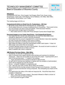 TECHNOLOGY MANAGEMENT COMMITTEE Board of Education of