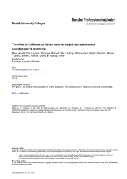 The effect of three different ad libitum diets