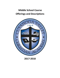 Middle School Course Offerings and Descriptions 2017-2018
