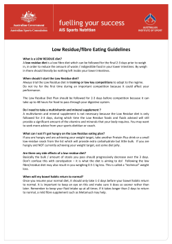 LOW RESIDUE diet
