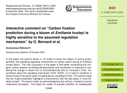 Interactive comment on &ldquo;Carbon fixation prediction during a bloom of