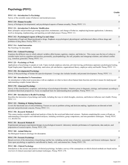 NDSU Course Descriptions 2012