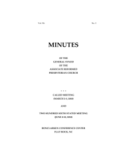 MINUTES - The Associate Reformed Presbyterian Church