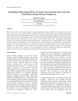 Examining Moderating Effects of Gender between Role Stress and