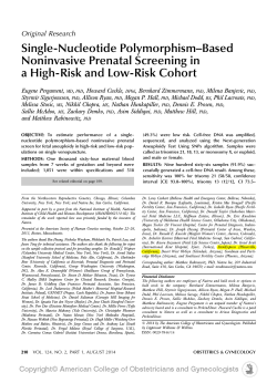 Single-Nucleotide Polymorphism&ndash;Based Noninvasive Prenatal