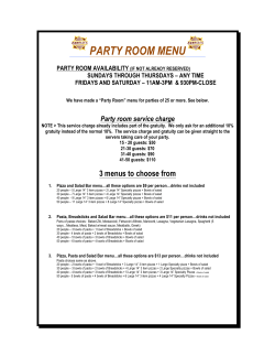 party room menu