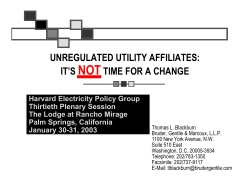 UNREGULATED UTILITY AFFILIATES: IT`S NOTTIME FOR A