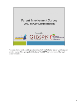 Parent Involvement Webinar 2017