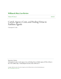 Cartels, Agency Costs, and Finding Virtue in Faithless Agents