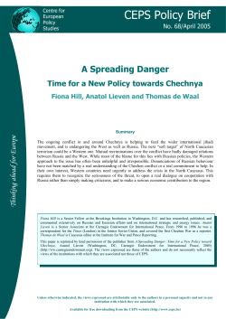 A Spreading Danger Time for a New Policy towards Chechnya