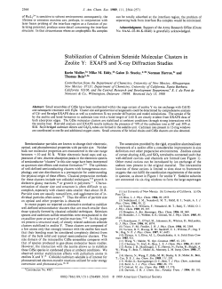 Stabilization of Cadmium Selenide Molecular Clusters in Zeolite Y