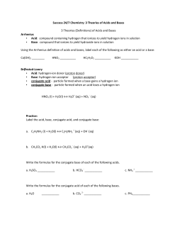 3 Theories of Acids and Bases Notes