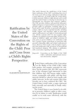 Ratification by the United States of the Convention on the Rights of