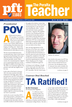 May 2015 - Peralta Federation of Teachers