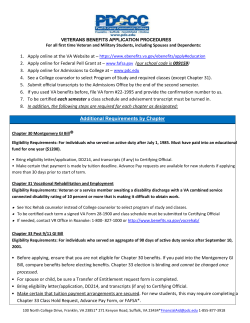 PDC Veterans and Military Application Instructions 2016-17