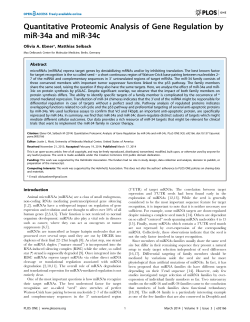 Quantitative Proteomic Analysis of Gene Regulation by miR