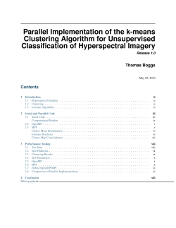 Parallel Implementation of the k-means Clustering Algorithm for