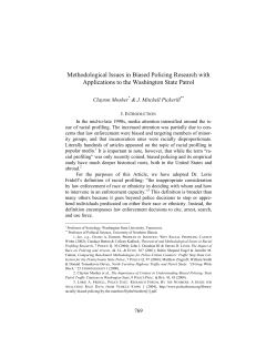 Methodological Issues in Biased Policing Research