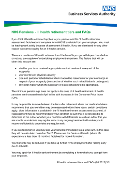 Ill health retirement tiers and FAQs
