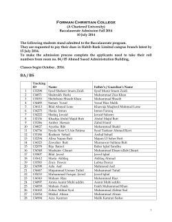 Forman Christian College BA / BS