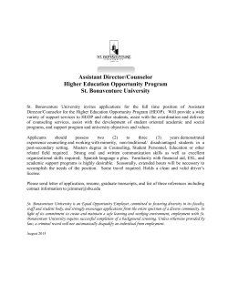 Assistant Director/ Counselor &ndash; title dependant upon education and