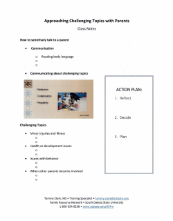 Approaching Challenging Topics with Parents