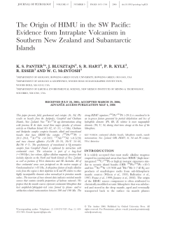 The Origin of HIMU in the SW Pacific: Evidence