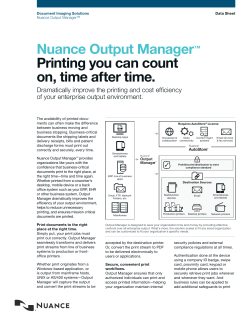 Nuance Output Manager Data Sheet