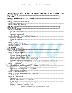 SONU constitution 2010 - University of Nairobi