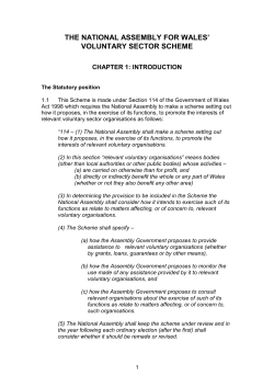 the national assembly for wales` voluntary sector scheme