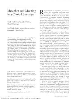 Metaphor and Meaning in a Clinical Interview