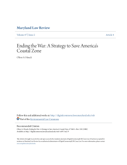 Ending the War: A Strategy to Save America`s Coastal Zone
