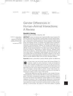 Gender Differences in Human&ndash;Animal Interactions