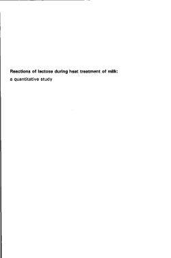 Reactions of lactose during heat treatment of milk: a