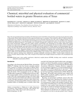 Chemical, microbial and physical evaluation of commercial bottled