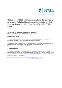 Islamic Universalism: Ibn Qayyim al-Jawziyya`s