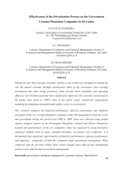 Effectiveness of the Privatization Process on the Government