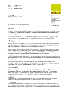 Natural England letter dated 10 April 2012